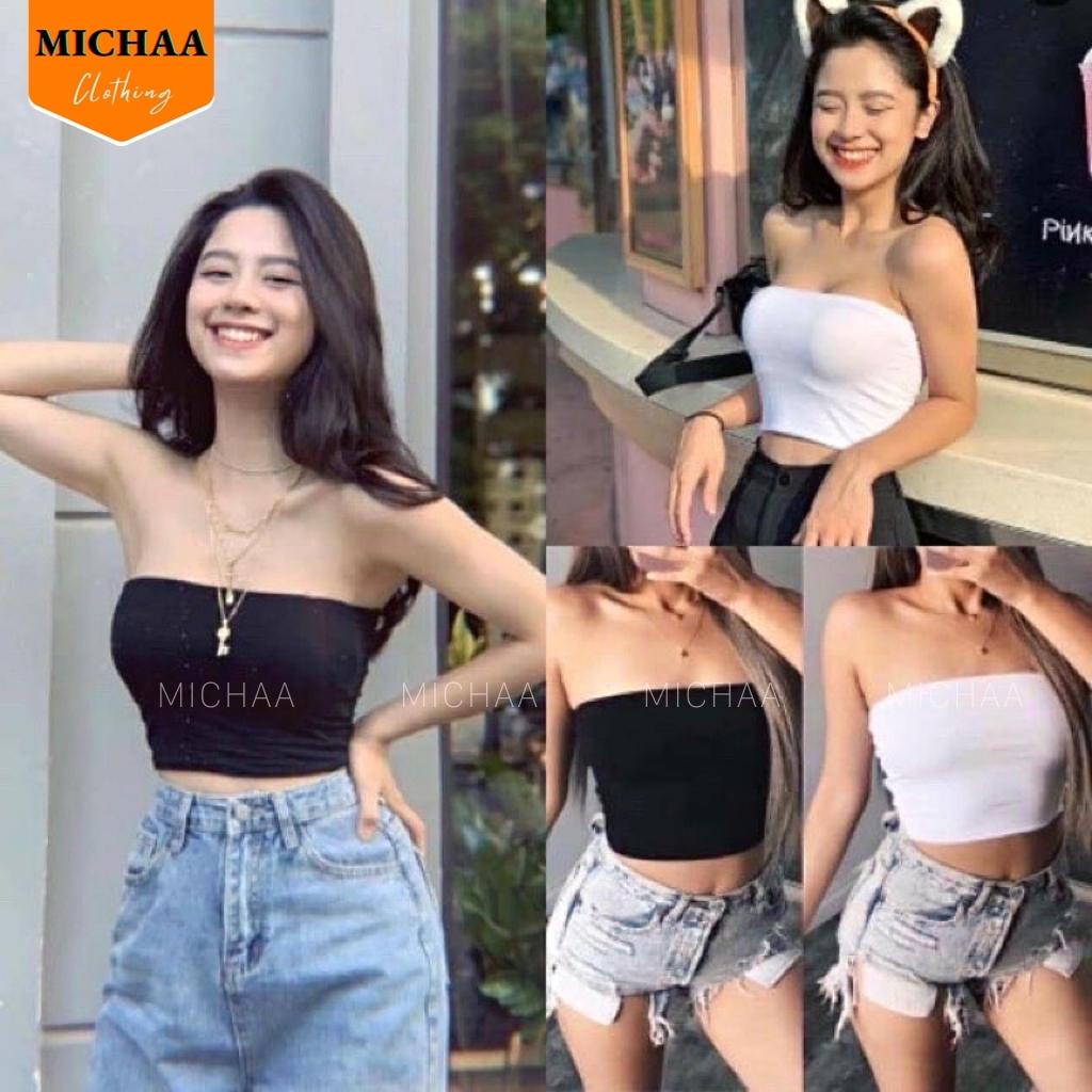 Áo Croptop ỐNG KHÔNG DÂY Nữ Basic Thun Cotton Co Giãn 4 Chiều Không Mút Ngực - MICHAA | BigBuy360 - bigbuy360.vn