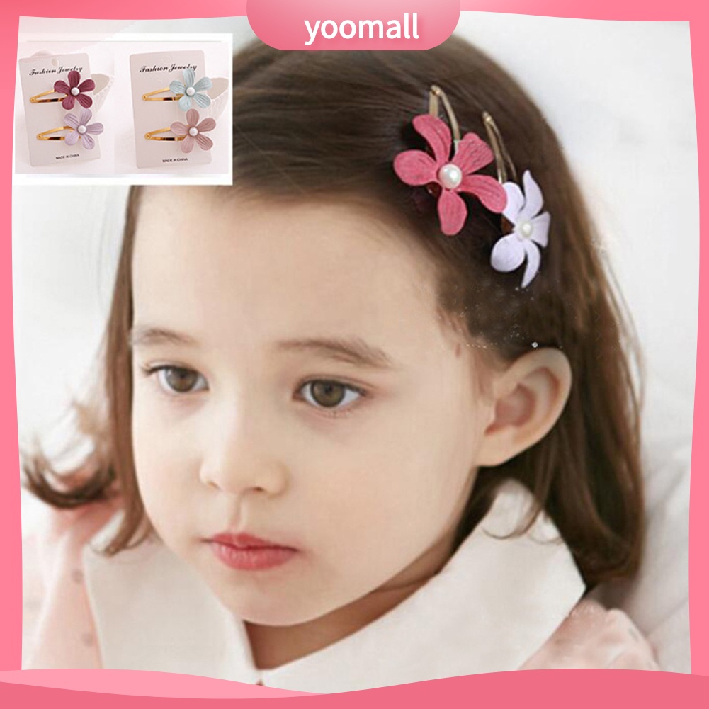 Set 2 kẹp tóc hình bông hoa xinh xắn dễ thương cho bé gái