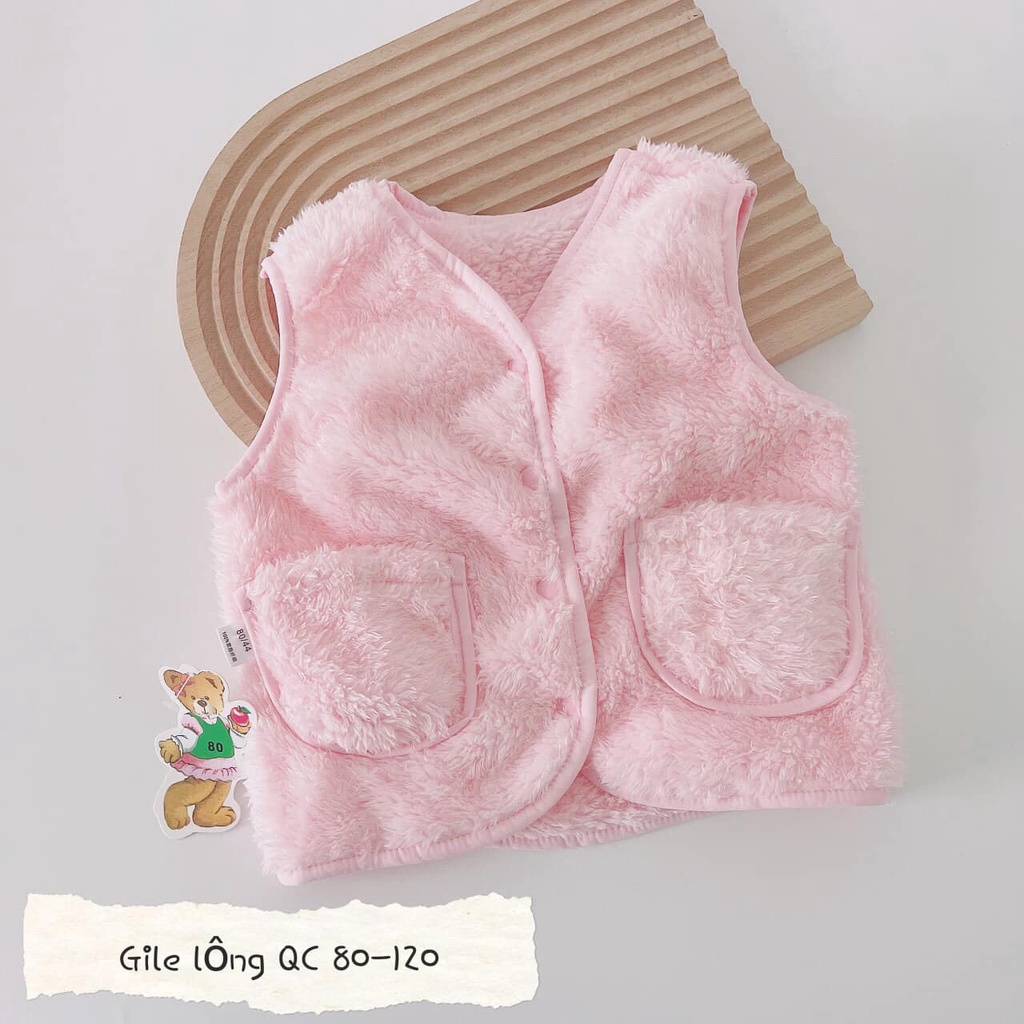 Áo gile lông Quảng Châu mềm mịn cho bé trai bé gái