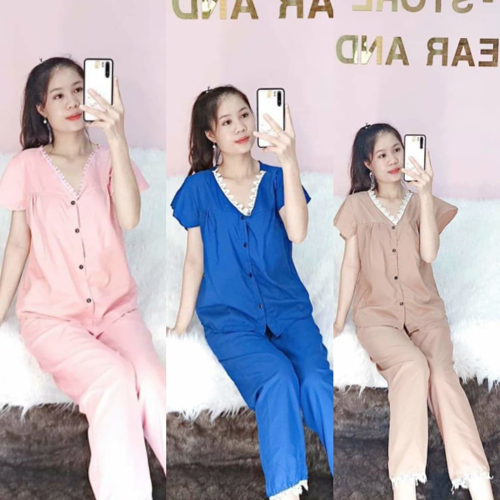 Bộ kate lụa 40kg -> 59kg - quần dài không túi - ẢNH THẬT