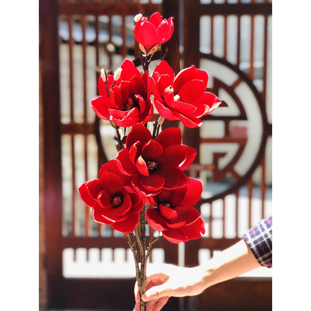 Mộc Lan đại sẵn 5 màu cành cao 1m3 cắm bình hoa trang trí sang trọng và lịch sự