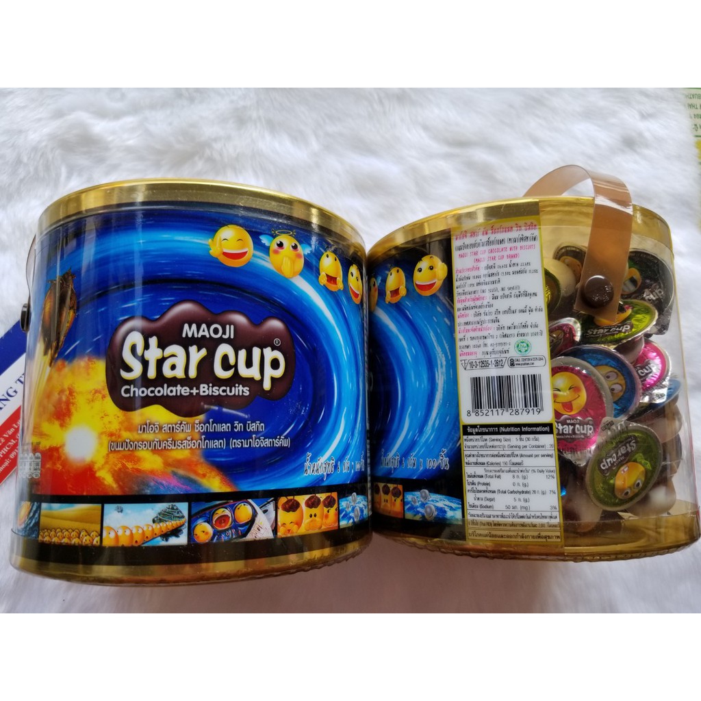 Bánh Maoji Star Cup Thái Lan 600g (Bánh Starcup Hộp 100 cái)