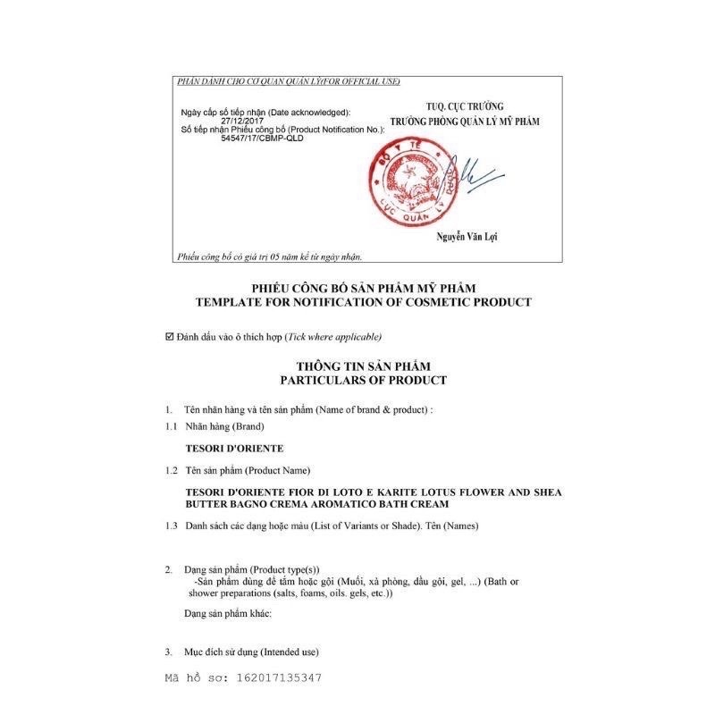 Sữa Tắm Tesoriiii D'Oriente