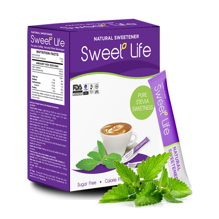 Đường ăn kiêng cỏ ngọt Sweet Life cho người ăn kiêng (50 gói)