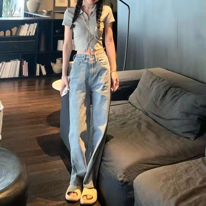 AMOI Áo Thun Polo Nữ Tay Ngắn Màu Trơn Thời Trang