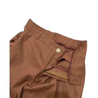 Quần suông lưng thun vải linen