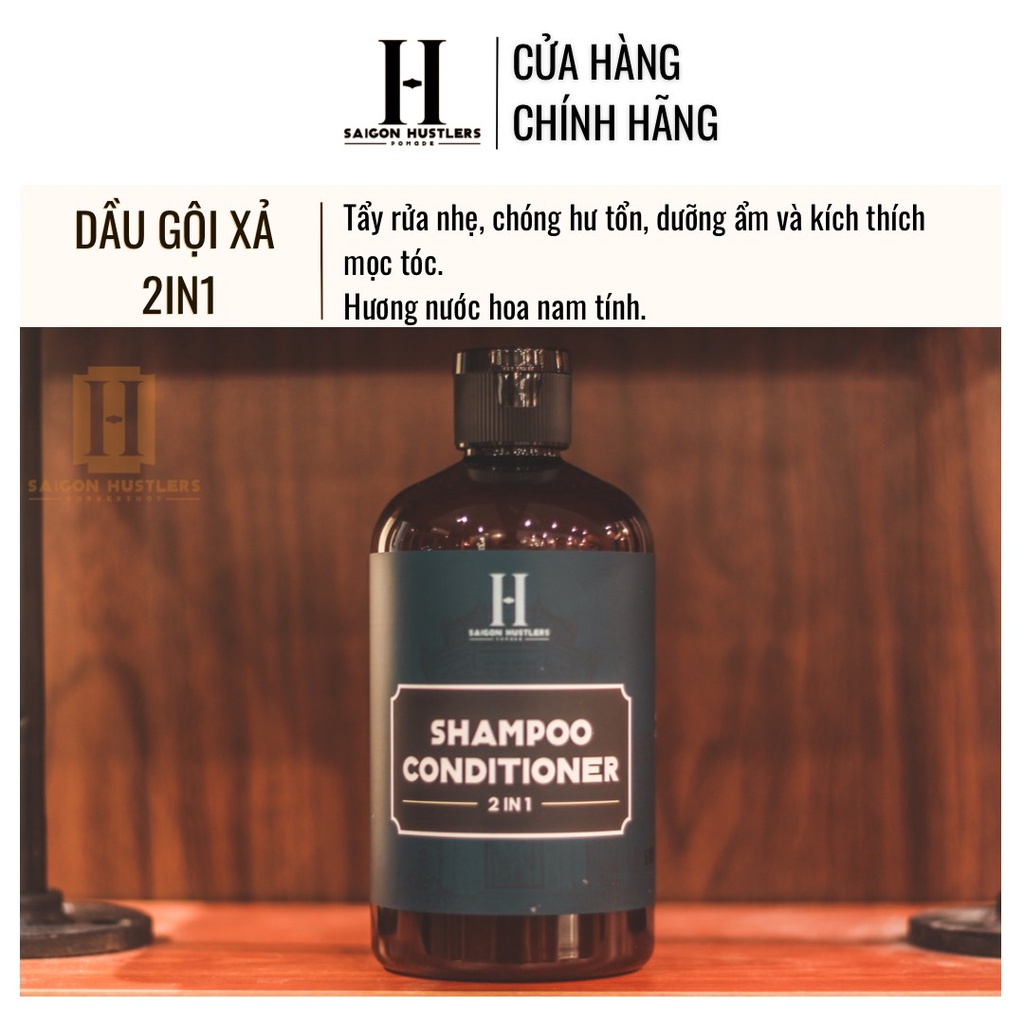 Dầu gội xả nam Saigon Hustlers Pomade -2 in 1 Shampoo & Conditioner 500ml