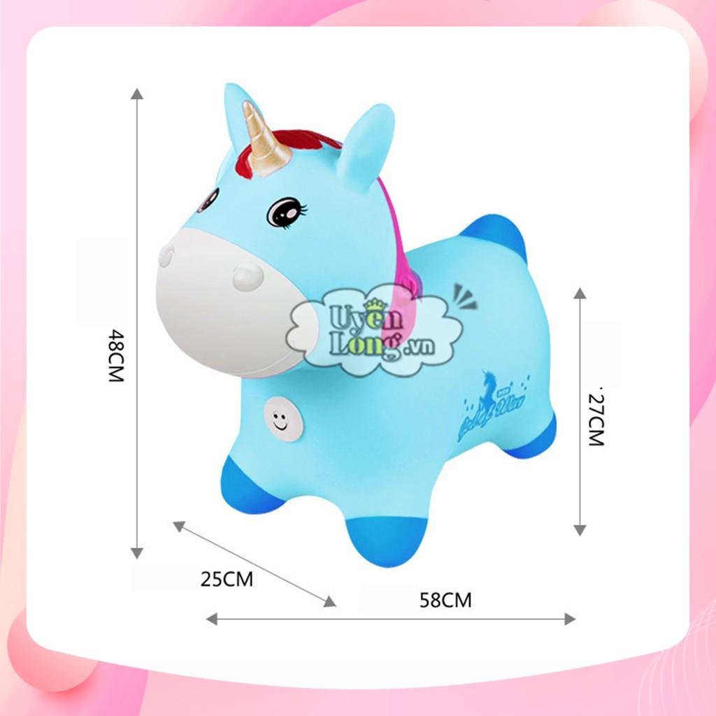 [Voucher Giảm 15K] Thú Nhún NGỰA PONY Bơm Hơi Nội Địa Cao Cấp, Chính Hãng (Có Nhạc + Tặng Kèm Bơm)