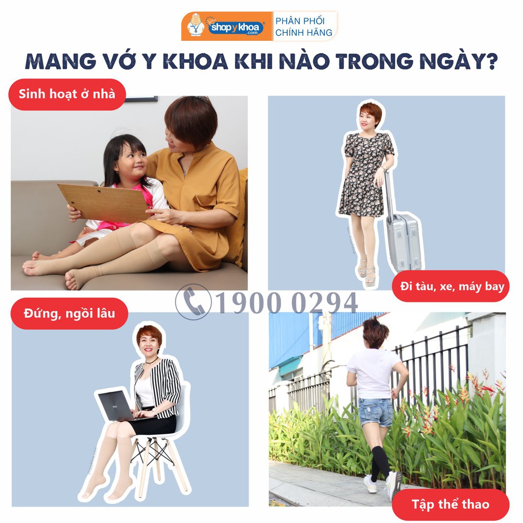 Vớ Y Khoa JOBST Gối, Màu Da, Hở Ngón, Hỗ Trợ Suy Giãn Tĩnh Mạch, Áp Lực 20-30mmHg