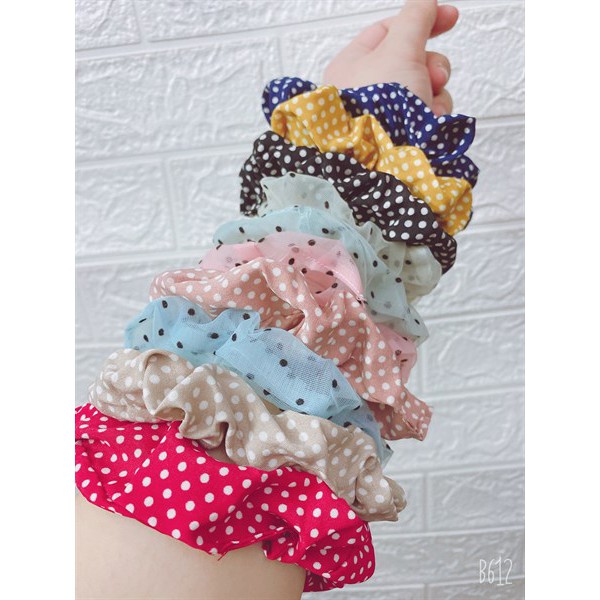 Cột tóc Vải Scrunchies - dây buộc tóc nhiều hình dễ thương chọn mẫu