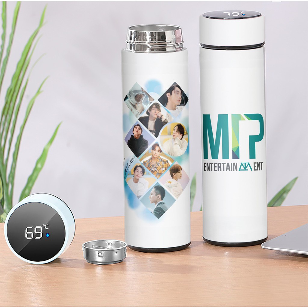 Bình Giữ Nhiệt Khắc Tên, In Hình Theo Yêu Cầu, Có Màn Hình LCD Cảm Ứng Hiển Thị Nhiệt Độ - 500ml. Quà 8/3