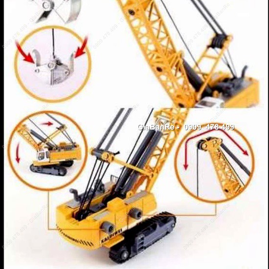 Mô Hình Kim Loại Xe Cẩu Múc Gầu Bánh Xích Tỉ Lệ 1/87 - Kdw - 9913