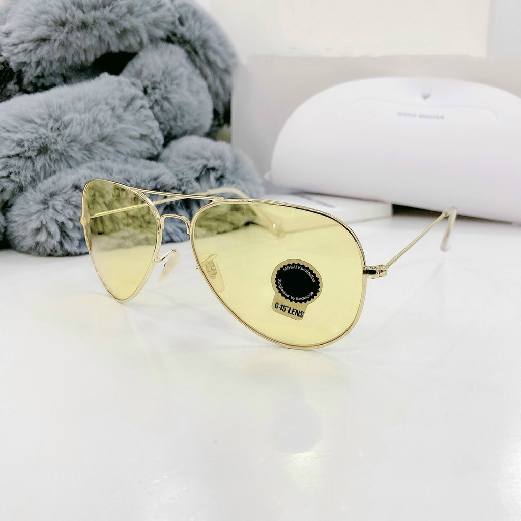 Mắt kính thời trang nam kiểu dáng gọn nhẹ JJRBTHUYTINH form giọt nước - Kính mát nam tròng thủy tinh chống tia UV