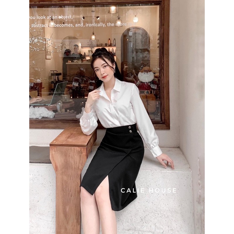 [Mã FAXANH55 giảm 10K đơn 50K] CVNU17 - CHÂN VÁY VẠT LỆCH ĐÍNH 2 KHUY | BigBuy360 - bigbuy360.vn