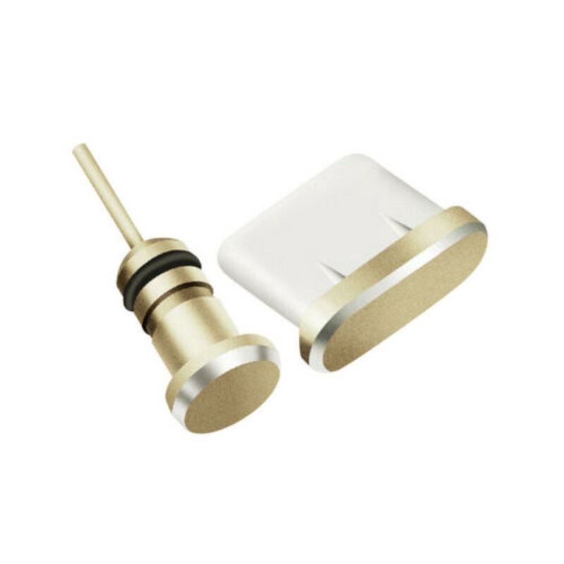 Nút đậy phích cắm cổng type-C + lỗ sạc 3.5 mm chống bụi kim loại