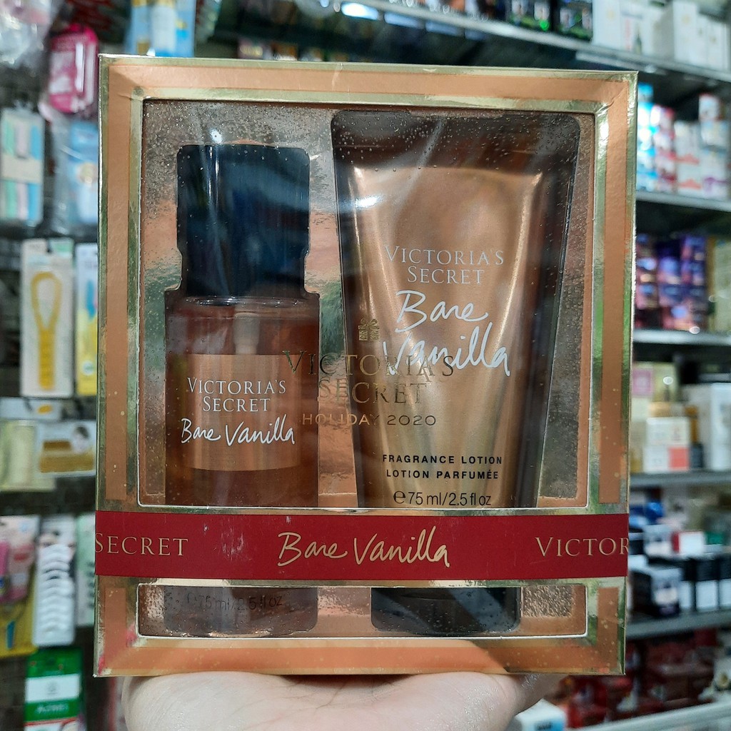 Bộ sản phẩm Dưỡng Thể + Xịt Thơm Toàn Thân Victoria's Secret Bare Vanilla
