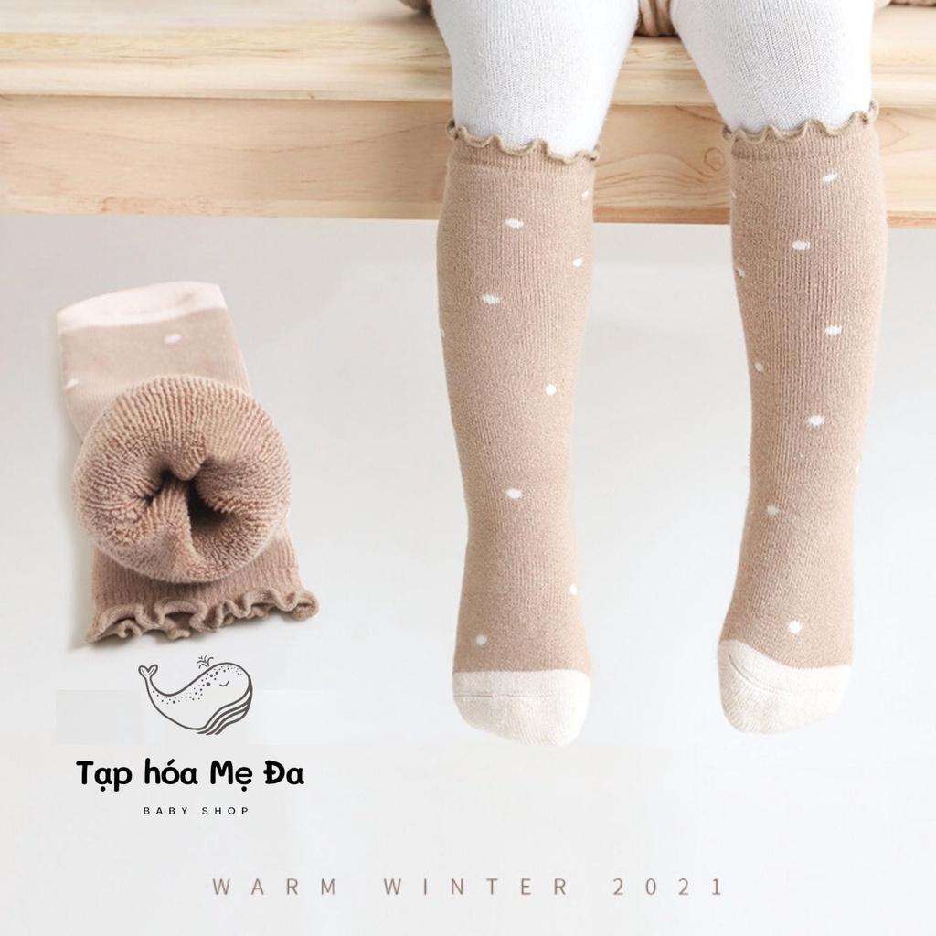 Tất/vớ đùi cổ cao chấm bi phong cách Hàn Quốc cho bé freesize chính hãng Nemo Baby