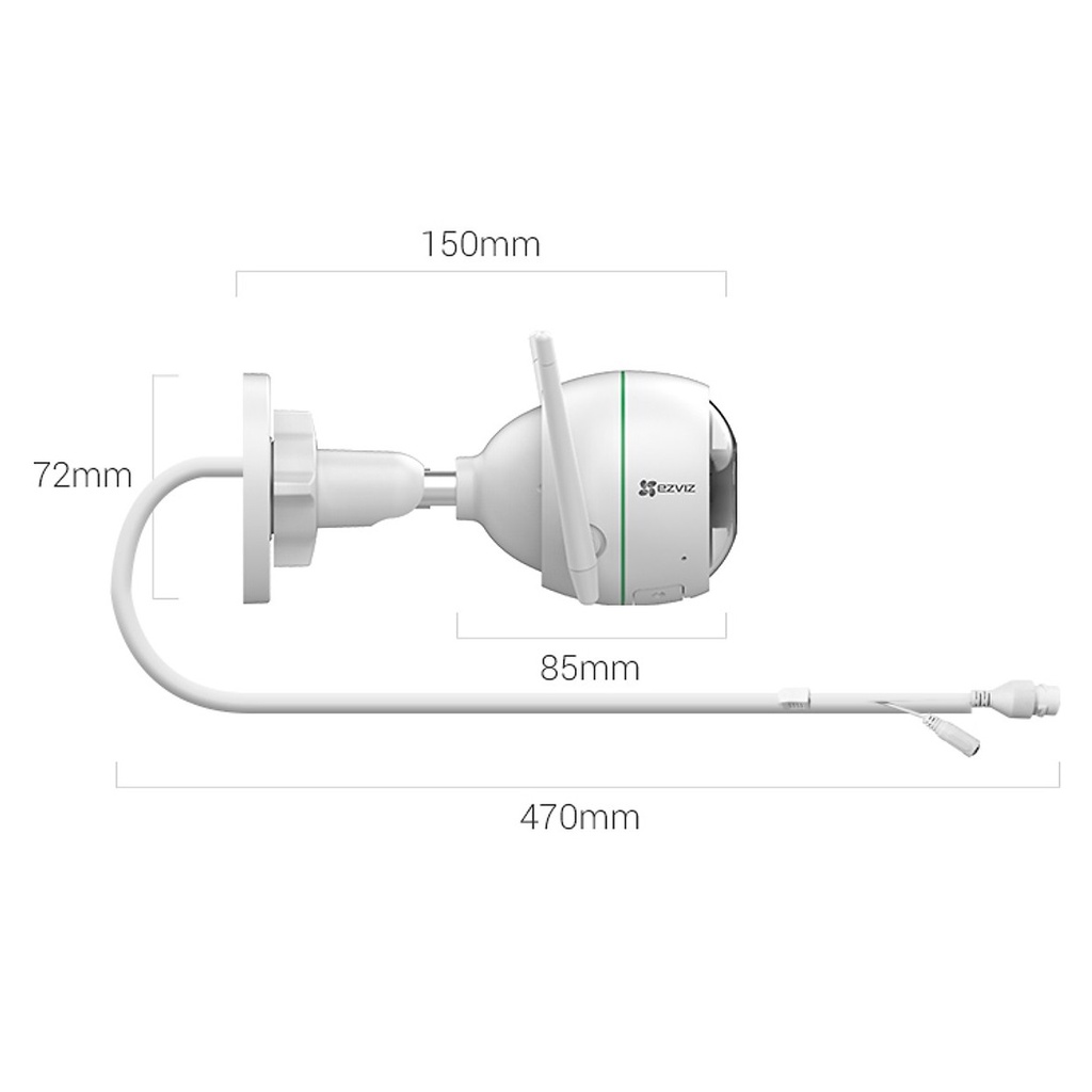 Camera Wifi AI Ezviz 2.0M, 4.0M ngoài trời C3W, C3N Mẫu mới 2021 chuẩn H265, có màu ban đêm, Hàng chính hãng