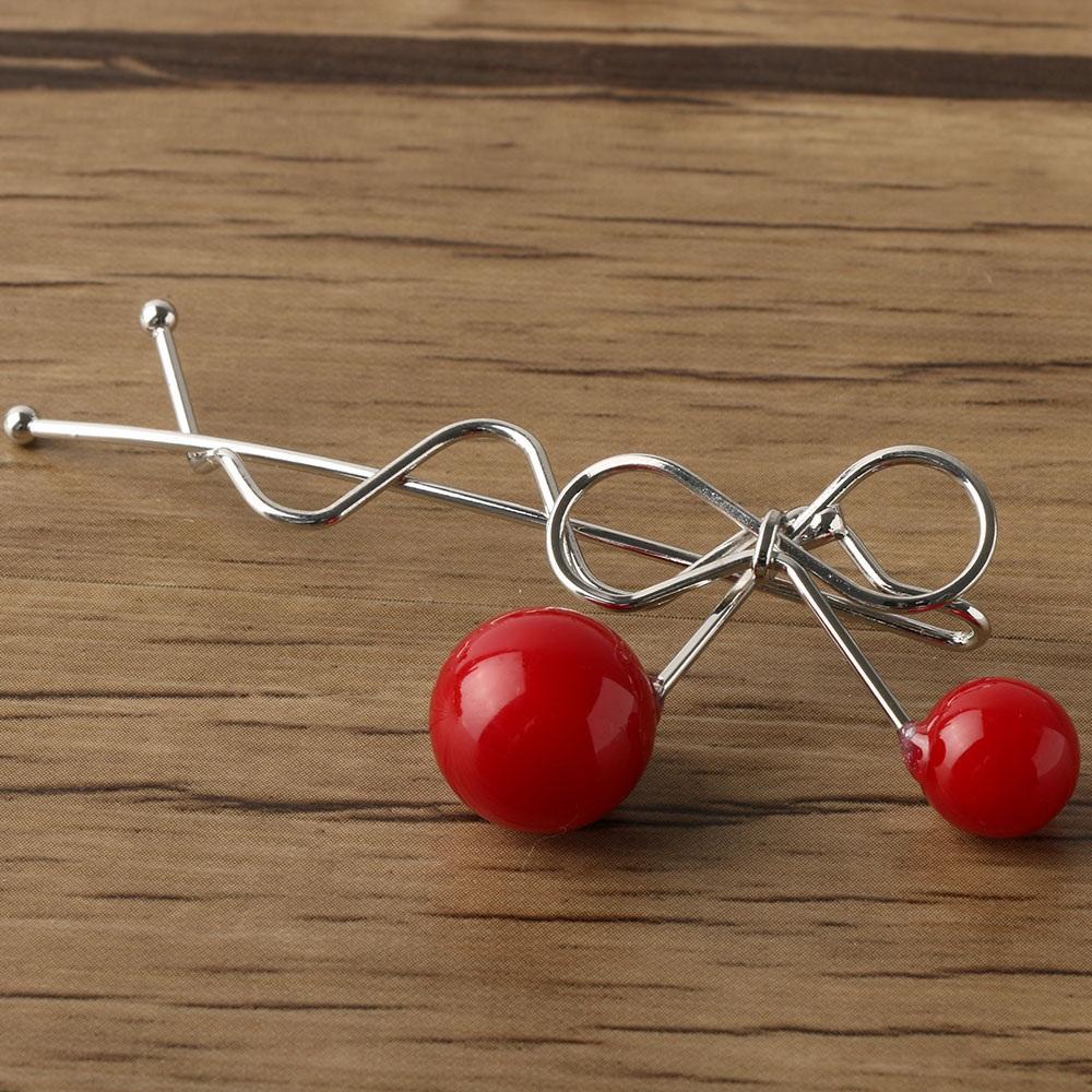 Kẹp Tóc Dạng Xoắn Hình Quả Cherry Ngọt Ngào Cho Nữ ROWANS