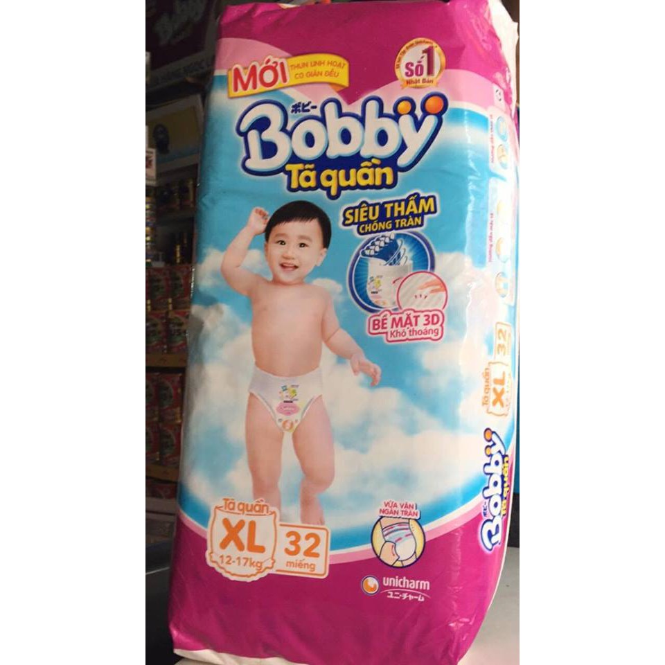 Tã Quần Bobby Size XL 32miếng