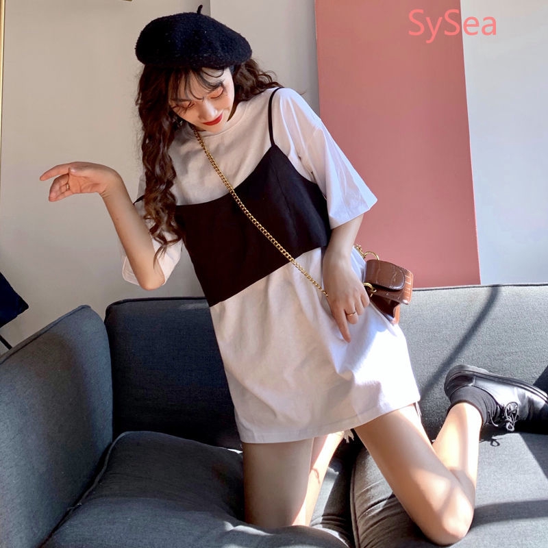 Two Pieces Women's Summer Short Sleeve Casual Loose T-shirt