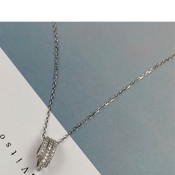 Dấy chuyền bạc ý 925 vòng tròn đính đá trang sức nữ