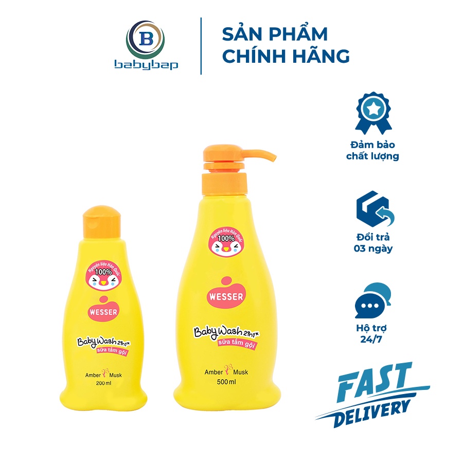 Sữa tắm gội em bé Wesser 200ml/ 500ml