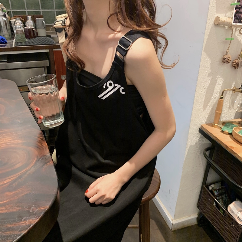 Đầm SUXI hai dây dáng rộng phong cách Hàn Quốc thời trang dành cho nữ