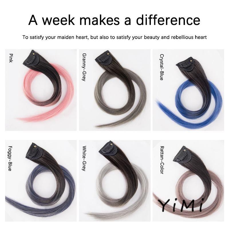 Bộ Tóc Giả Thẳng Dài 50cm Màu Gradient Chịu Nhiệt Magic