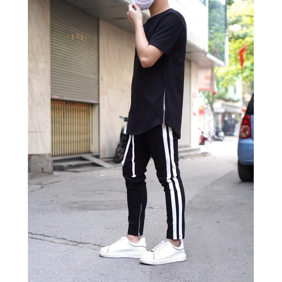 Áo Thun Longtee Layer Ziptee Nam Nữ Unisex Phối Zip 2 Bên