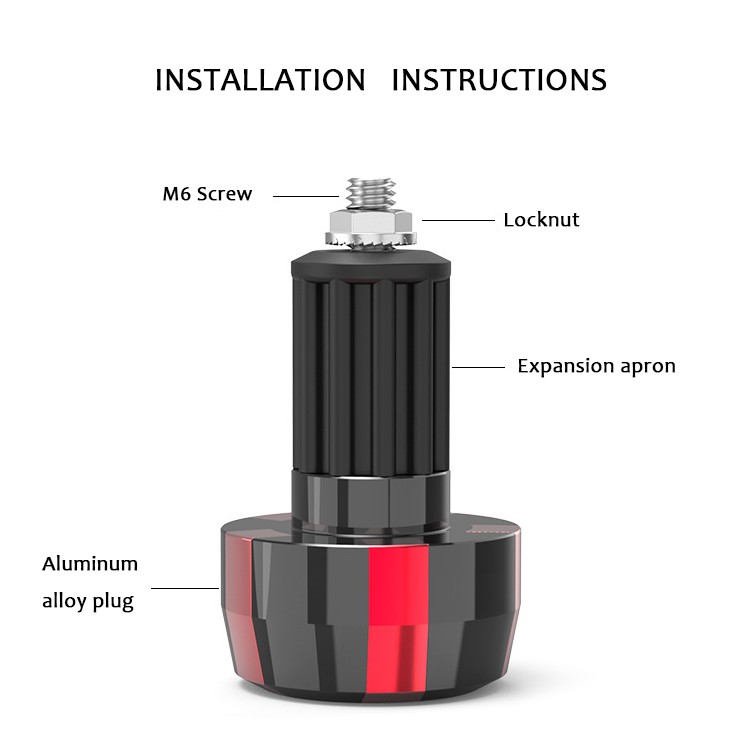 Set 2 nút gắn đuôi tay lái xe máy bằng hợp kim CNC 7/8&quot; 22mm chất lượng cao