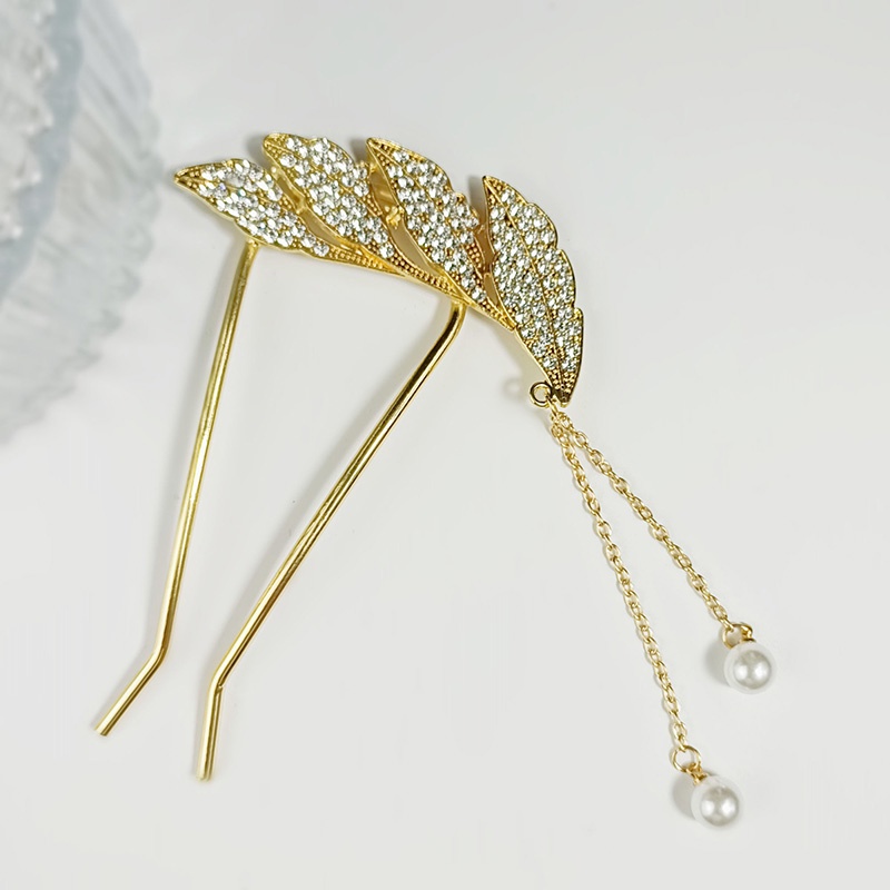 (MớI) Trâm CàI TóC HìNh Lông Vũ ĐíNh Đá Xinh XắN