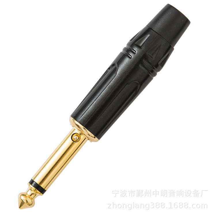 Jack 6 ly, 01 cặp rắc 6 ly xi vàng bóng hàng cao cấp rắc 6 ly 02 cái zắc âm thanh 6.35mm