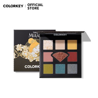 Bảng phấn mắt COLORKEY 9 màu lì/nhũ chống thấm nước cho người mới bắt đầu 9g