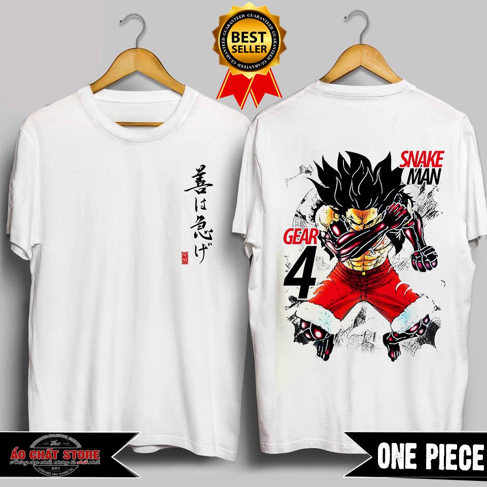 Áo thun xịn sò in   LUFFY SNAKE MAN GEAR 4 độc đẹp giá rẻ