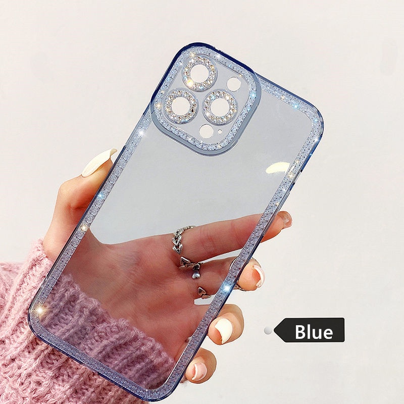 Ốp Điện Thoại TPU Mềm Trong Suốt Đính Đá Sang Trọng Cho iPhone 13 pro Max i11 12pro 11 pro Max Xr Xs Max Ix i8 7 8 Plus