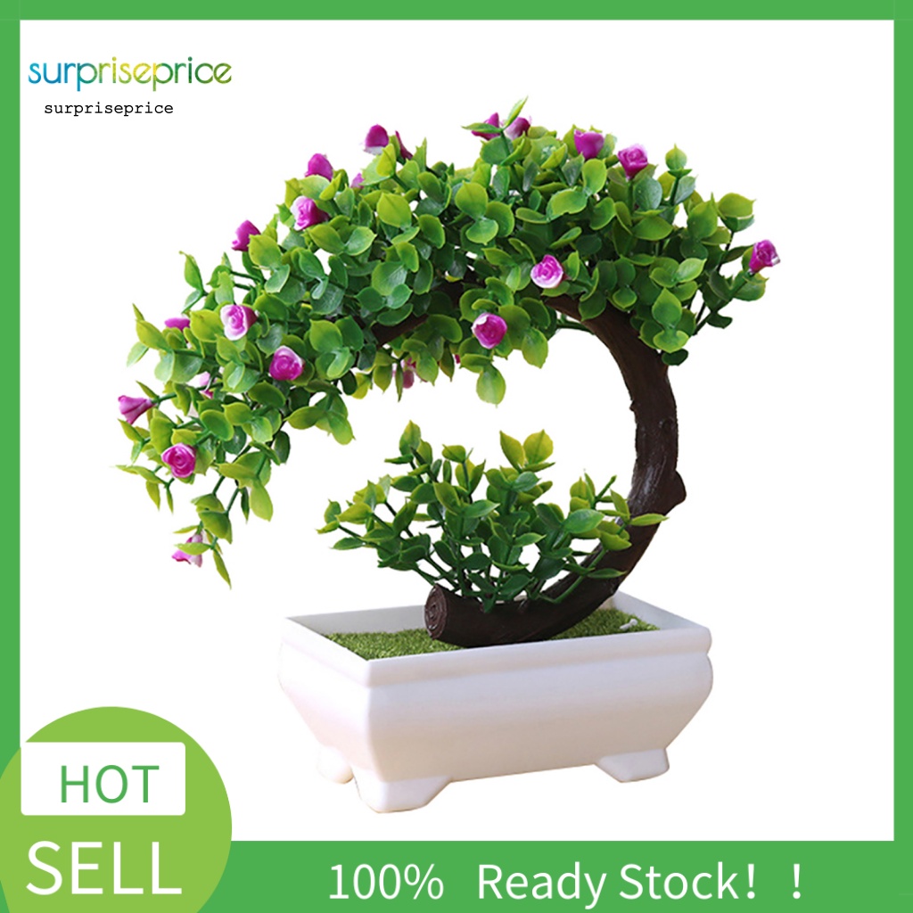 Chậu Cây Giả Hình Bán Nguyệt Trang Trí Nội Thất