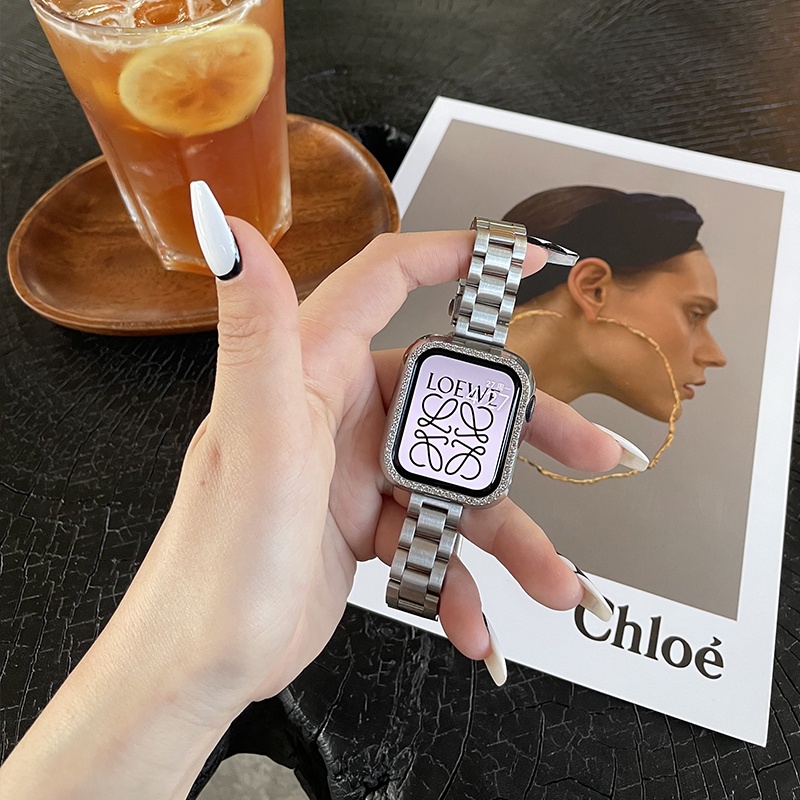 Dây Đeo Inox Cho Đồng Hồ Thông Minh iWatch Series 7 6 SE 5 45mm 41mm iWatch 4 3 2 1 44mm 40mm