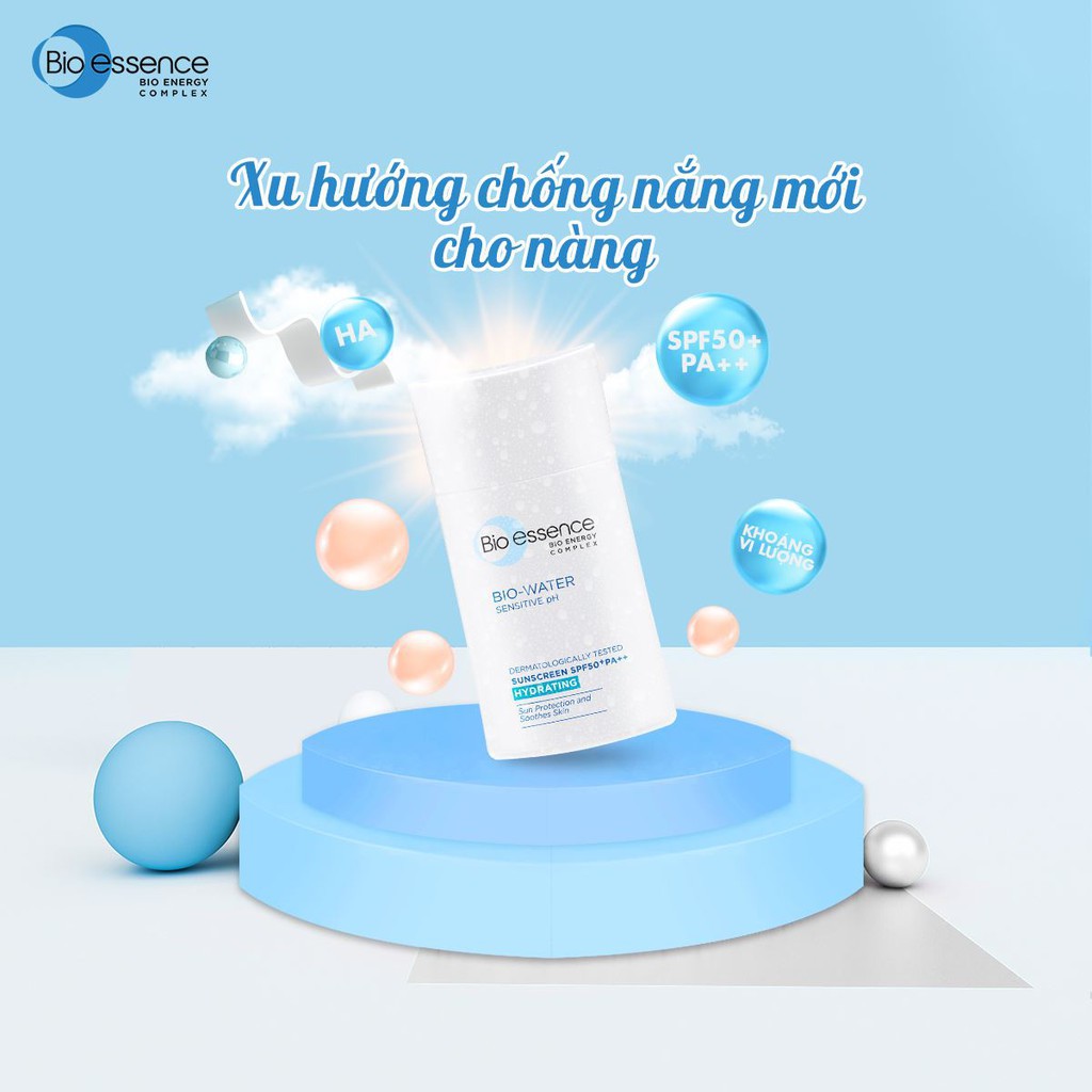 Kem Chống Nắng Bio-essence Bio-Water Hydrating Sunscreen Dưỡng Ẩm Da SPF50+/PA++ 40ml