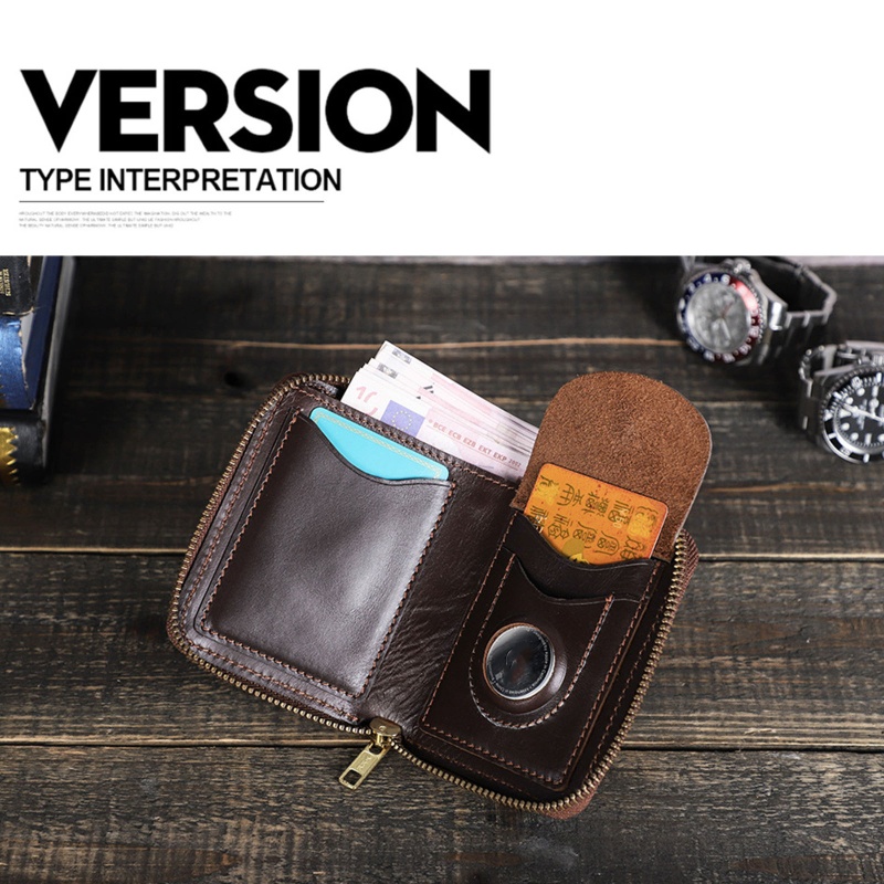 Youyo Ví Đựng Thẻ Tín Dụng Có Khóa Kéo Chống Thất Lạc Phong Cách Retro Dành Cho Nam