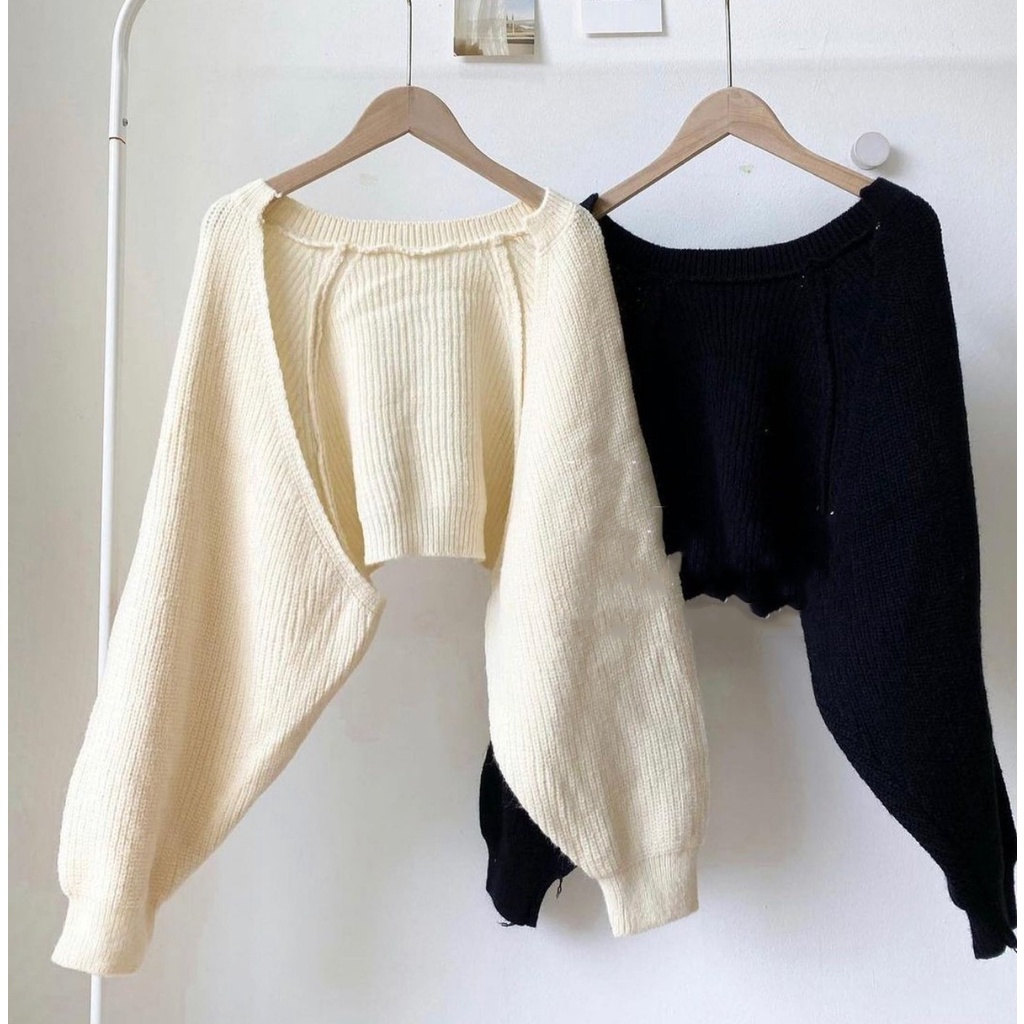 Áo khoác len Croptop - Áo cardigan len tay bồng Daski | BigBuy360 - bigbuy360.vn