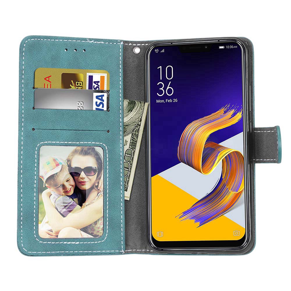 Bao da điện thoại PU nắp lật phong cách vintage cho ASUS ZENFONE 5 ZE620KL X00QD / 5Z ZS620KL Z01RD