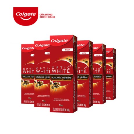 Kem đánh răng làm trắng sáng Colgate Optic White từ khoáng núi lửa 100g/tuýp