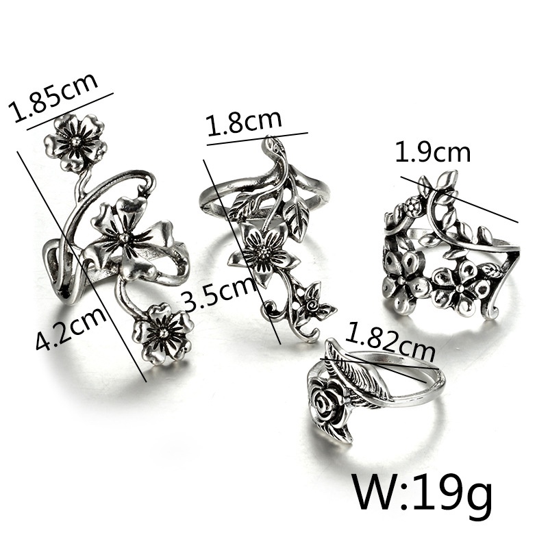 Nhẫn RINHOO FRIENDSHIP đeo đốt ngón tay phong cách boho thời trang cho nữ tùy chọn số lượng