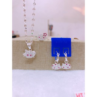 Bộ trang sức bạc mèo hello kitty cho bé