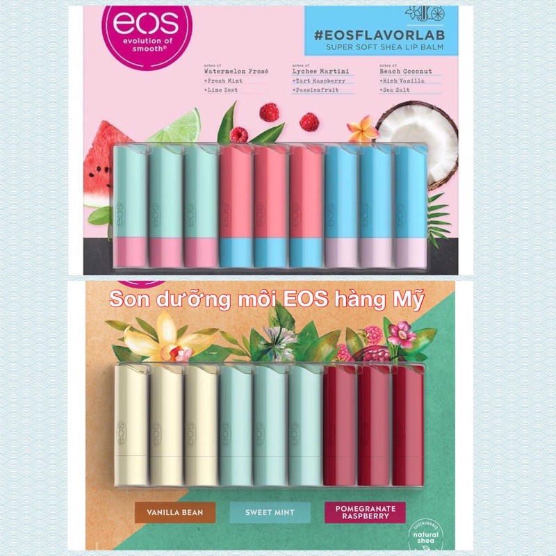 💋Có sẵn- Son dưỡng môi EOS hàng Mỹ ORGANIC 4gram (mẫu thỏi của son trứng)