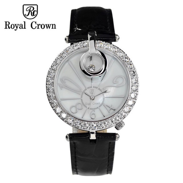 Đồng hồ nữ chính hãng Royal Crown Italy 3850 dây da đen