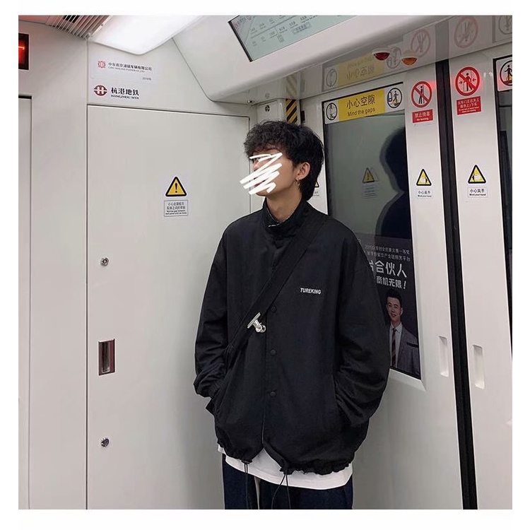 Áo khoác bóng chày dáng rộng thời trang cá tính cho nam