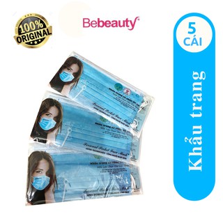 Khẩu Trang Y Tế Bỏ Túi 3 Lớp AA Màu Xanh 5 Cái/Gói - 2201549