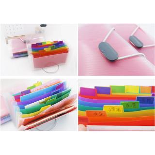Rainbow Color A6 Document Bag Cute Mini Bill Receipt File 13 Grids Pouch Folder